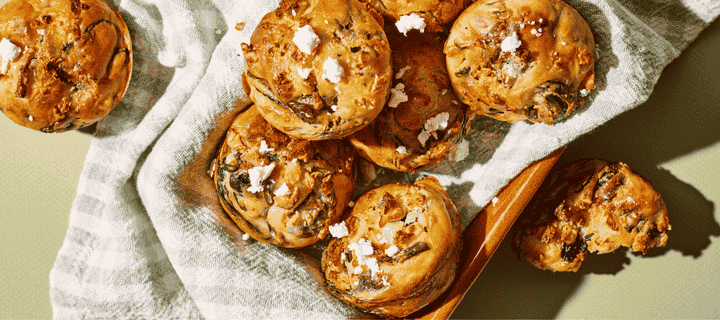 Muffins met spinazie en feta